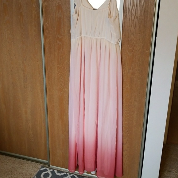 Lauren Conrad Cream/pink/coral ombre maxi - Picture 3 of 3